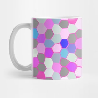 Colorful Light Pink, Purple, Blue, Grey and White Mosaic Mug